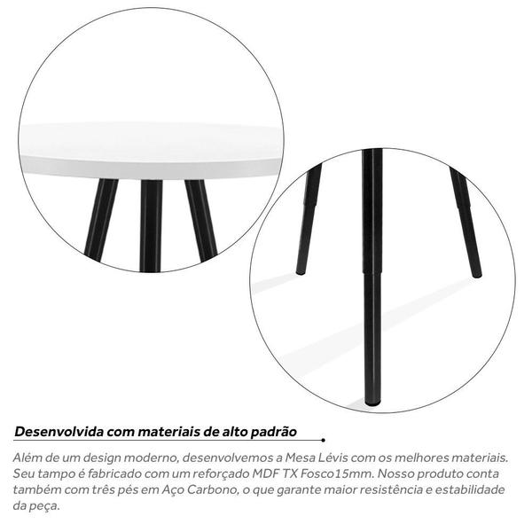 Imagem de Mesa De Canto Dupla Lévis Preto e Branco