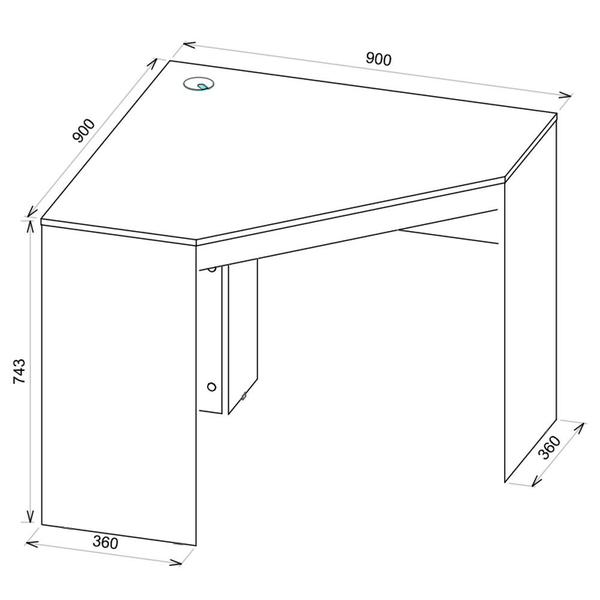 Imagem de Mesa De Canto Em L Para Escritório Recta Bege Branco Caemmun