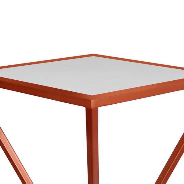 Imagem de Mesa de Canto Lateral Alta Quadrada para Sala Austria - Cobre Branco