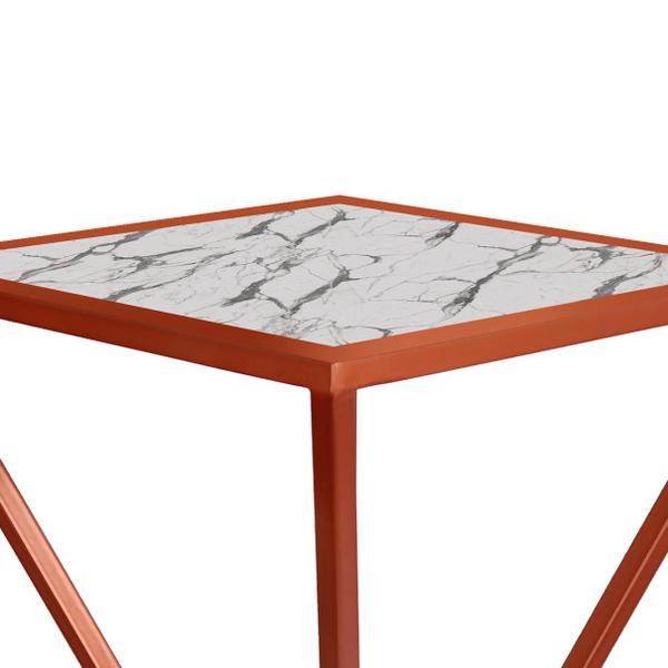 Imagem de Mesa de Canto Lateral Alta Quadrada para Sala Austria - Cobre Vulcano