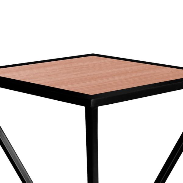 Imagem de Mesa de Canto Lateral Alta Quadrada para Sala Austria - Preta Jade