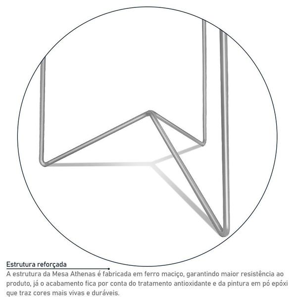 Imagem de Mesa de Canto Lateral Alta Redonda Sala Athenas Tripé - Prata e Jade