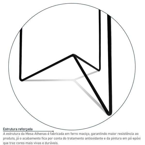 Imagem de Mesa de Canto Lateral Alta Redonda Sala Athenas Tripé - Preta e Preta