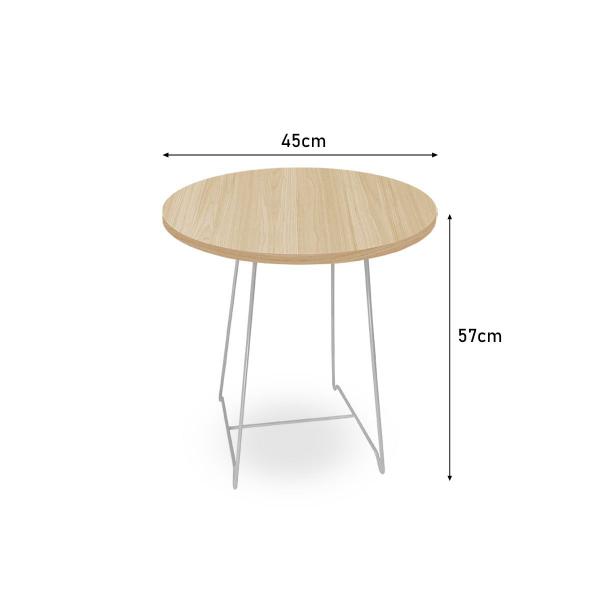 Imagem de Mesa de Canto Lateral Amsterdã Alta Redonda - Branco e Jade