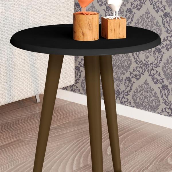 Imagem de Mesa de Canto Lateral Decorativa Preto Fosco - Lyam Decor