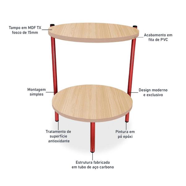 Imagem de Mesa de Canto Lateral Nairóbi Redonda Cobre e Jade