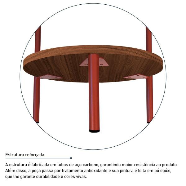 Imagem de Mesa de Canto Lateral Nairóbi Redonda - Cobre e Villandry