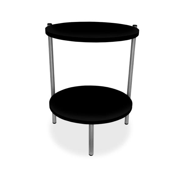 Imagem de Mesa de Canto Lateral Nairóbi Redonda - Prata e Preto