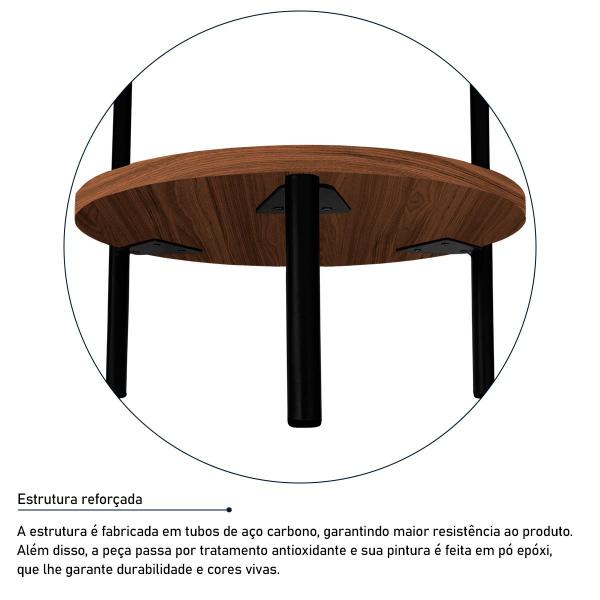 Imagem de Mesa de Canto Lateral Nairóbi Redonda - Preto/Villandry