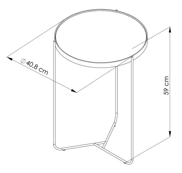 Imagem de Mesa de Canto Lateral para Sala Redonda Alta TRÍADE Dourada Design Minimalista