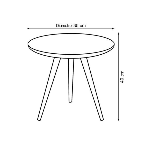 Imagem de Mesa de Canto Lateral Redonda - Branca