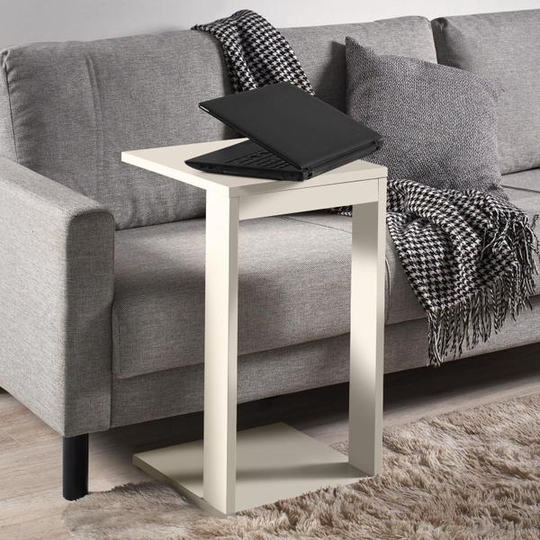 Imagem de Mesa de Canto MDF Off White Namur Resistente Decorativa