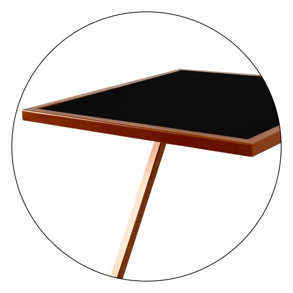 Imagem de Mesa De Canto Modelo Industrial Lateral em Z Sieger Decoração Para Sala Cobre e Preto