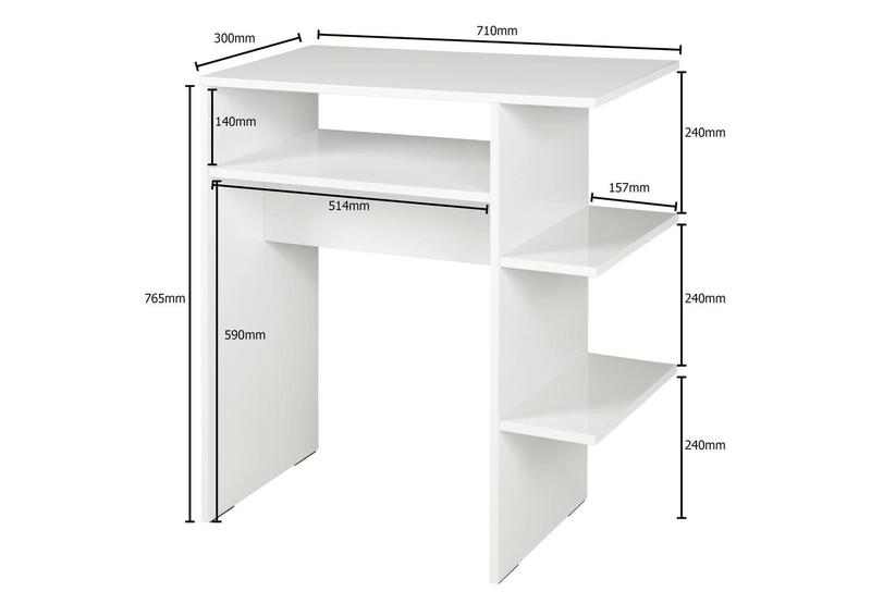 Imagem de Mesa De Canto Moderna Branca Para Sala De Estar Em MDF