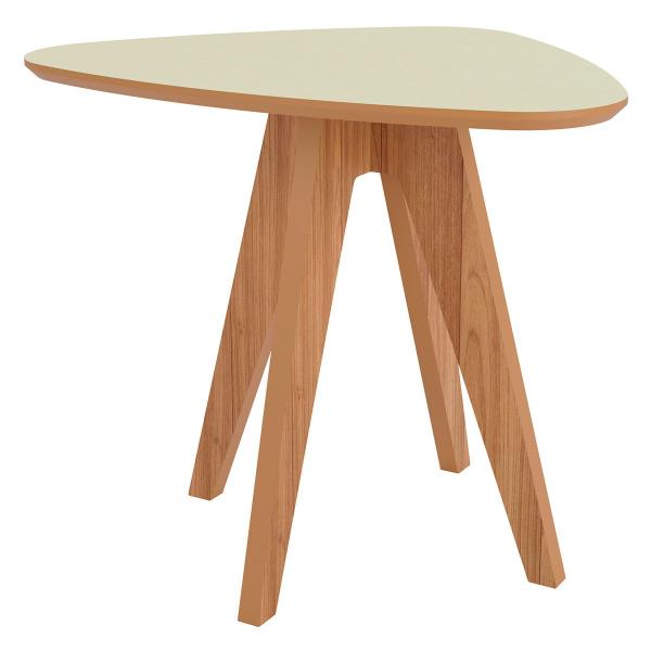 Imagem de Mesa de Canto Orgânica 100% Mdf Off White/Freijo Tb614 - Dalla Costa