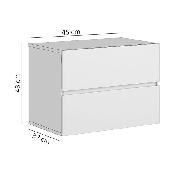 Imagem de Mesa De Canto Para Cama Casal De Parede Suspensa Eros 45cm Estilo Moderno