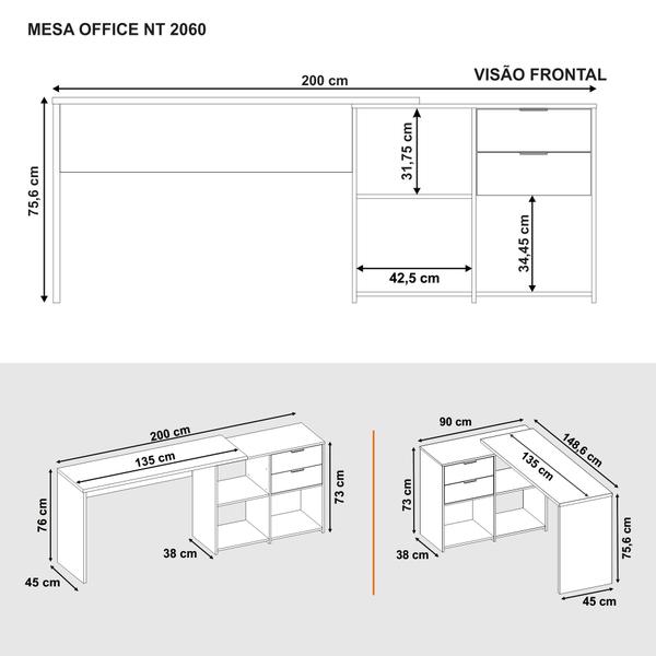 Imagem de Mesa de Canto para escritório NT2060 Notável Móveis