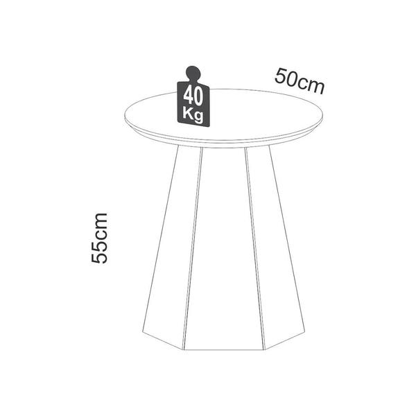 Imagem de Mesa de Canto Redonda para Sala em MDF 50 cm Dalla Costa