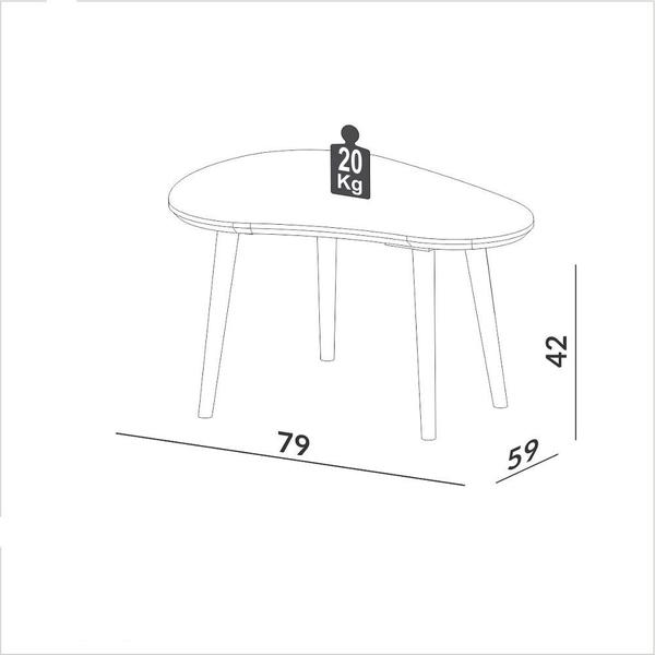 Imagem de Mesa de Centro 79cm Orgânica  TB615 Dalla Costa