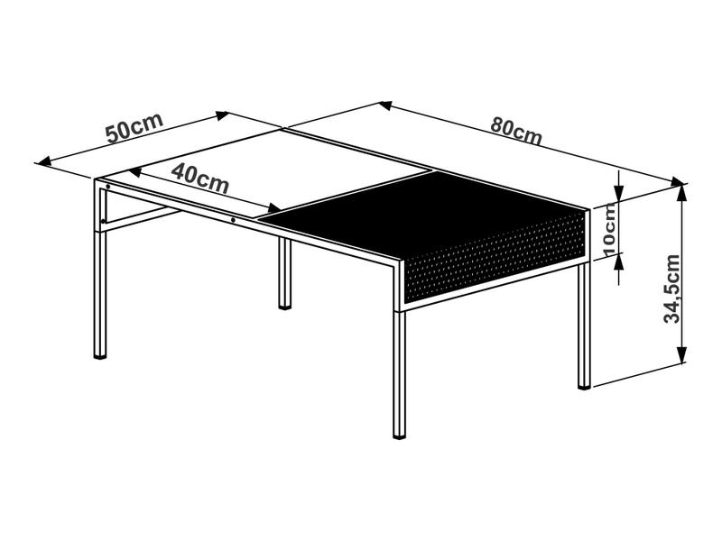 Imagem de Mesa de Centro 80cm York Aço Expandido Industrial Artesano