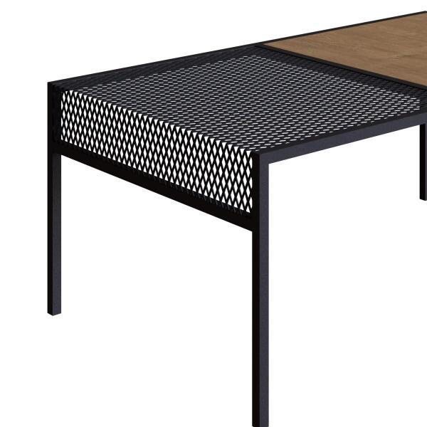 Imagem de Mesa De Centro 80Cm York - Trama Aço Expandido Industrial Artesano