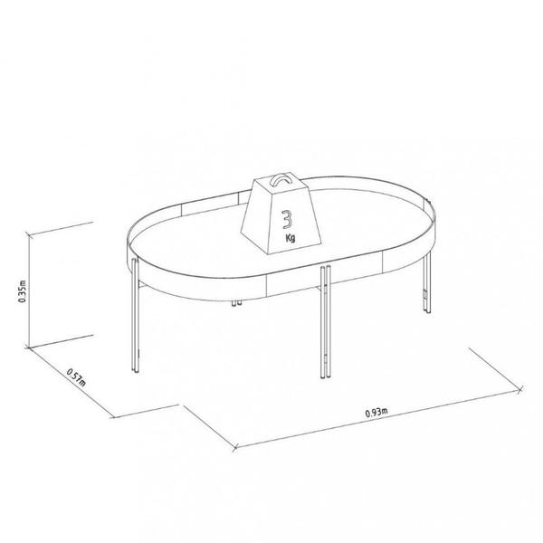 Imagem de Mesa de Centro 93cm Mônaco Linea Brasil