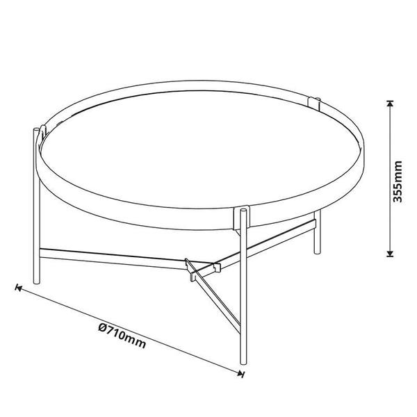 Imagem de Mesa de Centro Ambiente Aqua Grande com Vidro Off White Cobre - Imcal