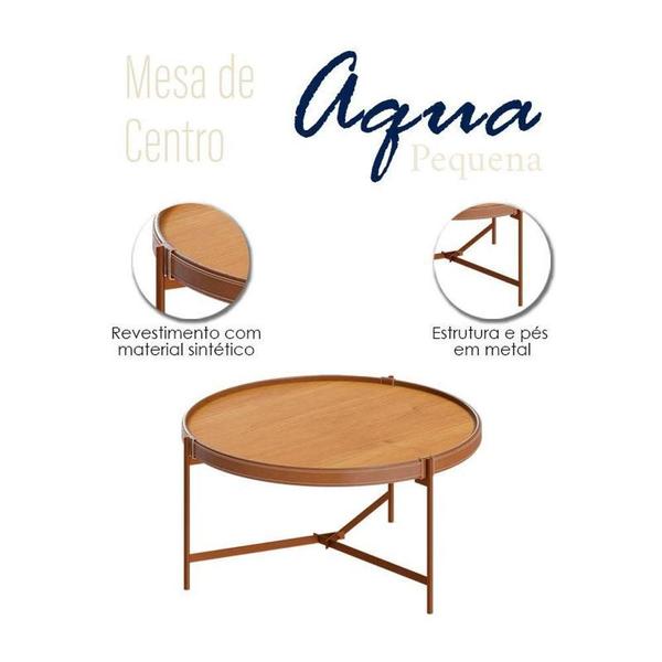 Imagem de Mesa De Centro Ambiente Aqua Pequena Nature Cobre - Imcal