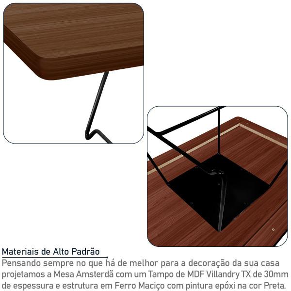 Imagem de Mesa de Centro Amsterdã Retangular em Aço e MDF Clean - Preta e Villandry