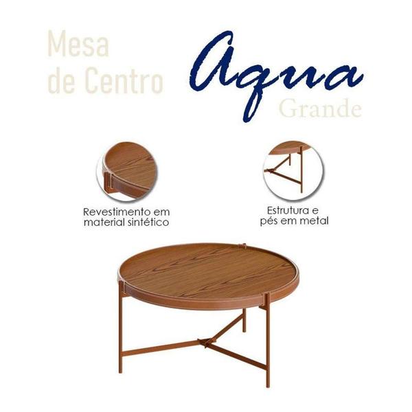 Imagem de Mesa De Centro Aqua Grande Freijó Cobre - Imcal