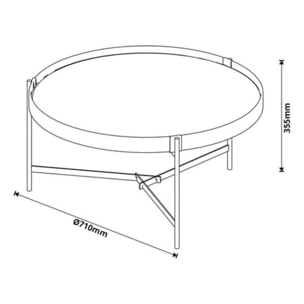 Imagem de Mesa de Centro Aqua Imcal Mármore White Cobre 6209 Redonda Sala FORA DE LINHA