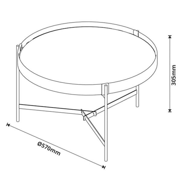 Imagem de Mesa de Centro Aqua Pequena Freijó Cobre - Imcal