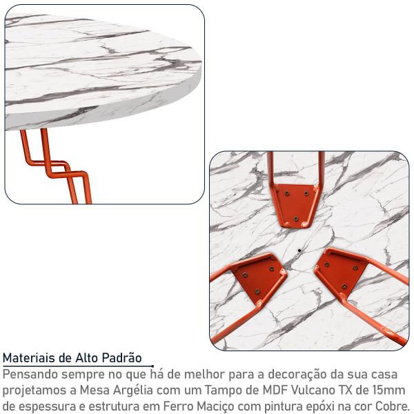 Imagem de Mesa de Centro Argélia Redonda em Aço e MDF Clean - Cobre e Vulcano