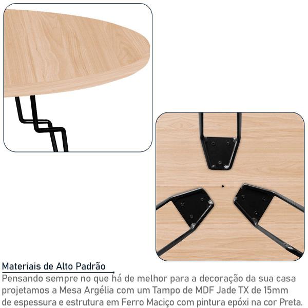 Imagem de Mesa de Centro Argélia Redonda em Aço e MDF Clean - Preta e Jade