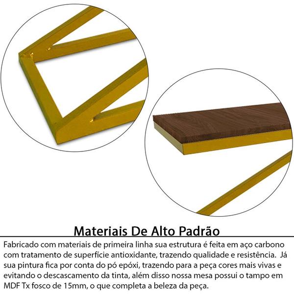 Imagem de Mesa De Centro Astana Retangular Para Sala Decor Madeira MDF Compacta Amarelo