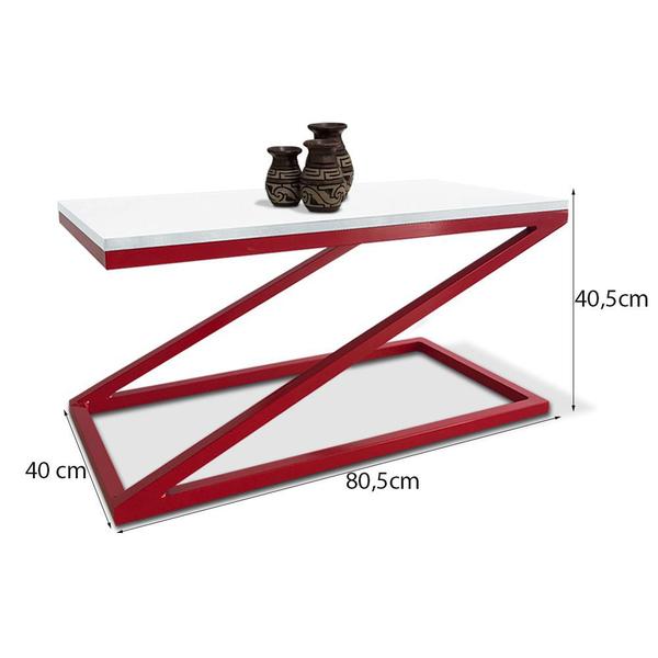 Imagem de Mesa De Centro Astana Retangular Para Sala Decor Madeira MDF Compacta Vermelho