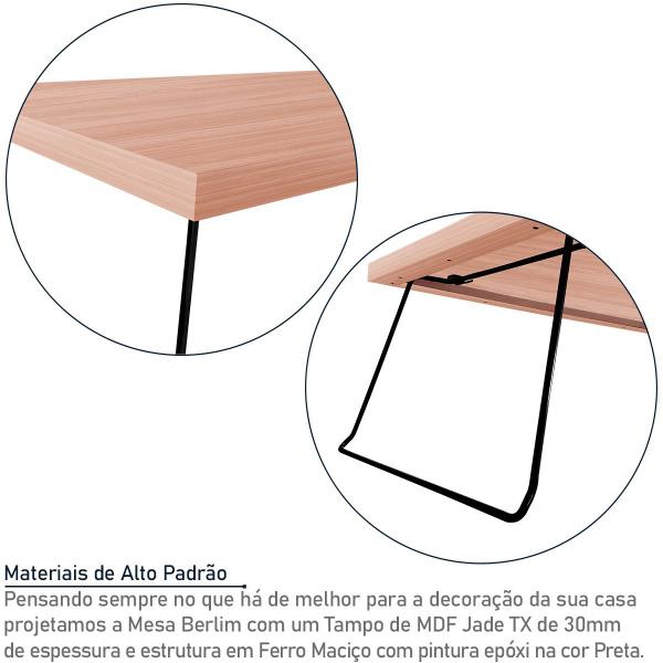 Imagem de Mesa de Centro Berlim Retangular em Aço e MDF Clean - Preta e Jade