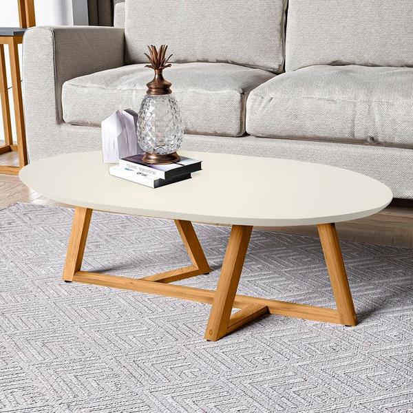 Imagem de Mesa de Centro Classic Tebarrot Off White Amêndoa Sala