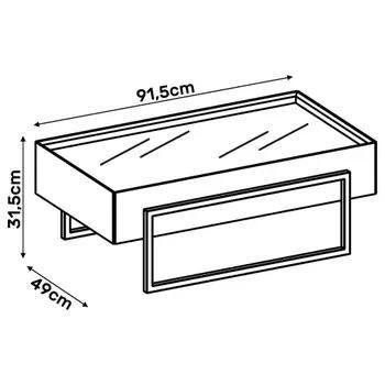 Imagem de Mesa de Centro com Espelho Pé em Metal Dourado Off White