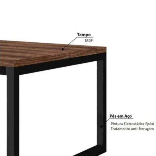 Imagem de Mesa de Centro com Tampo em MDF para Sala com Pés de Ferro 60cm x 40cm - Ofertamo