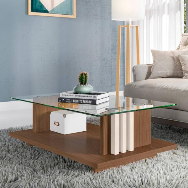 Imagem de Mesa de Centro com Vidro 90x32cm Frizz Madetec