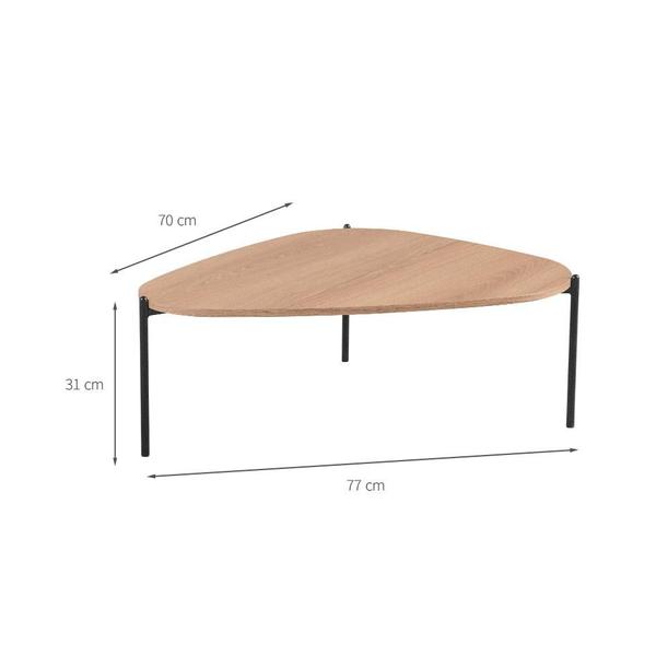 Imagem de Mesa de Centro Complementos Orgânica Hanover e Preta 77 cm