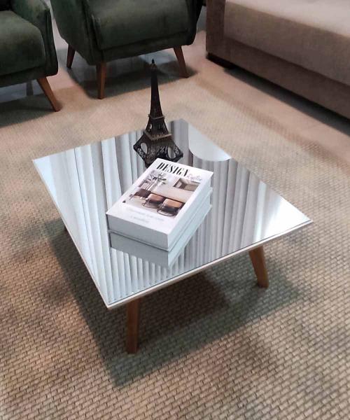 Mesa de Centro de sala espelhada Lorena Mirror - Demoglass Mesa de Centro de sala espelhada Lorena Mirror - Demoglass