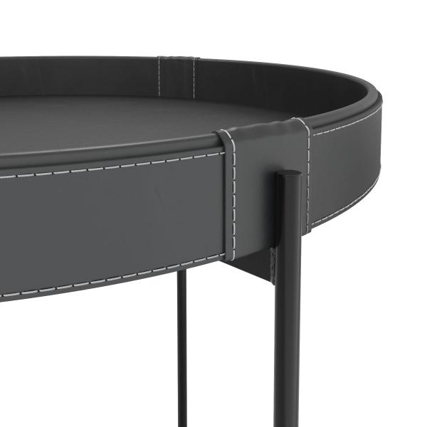 Imagem de Mesa de Centro Décor 70cm em Couro Preto - Móvebrinque