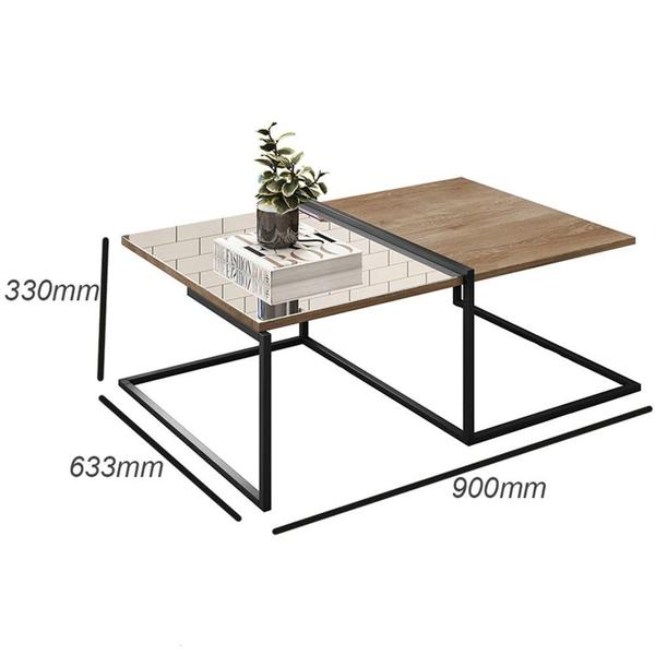 Imagem de Mesa de Centro Decorativa Espelhada Industrial D01 Design Demolição - Lyam Decor