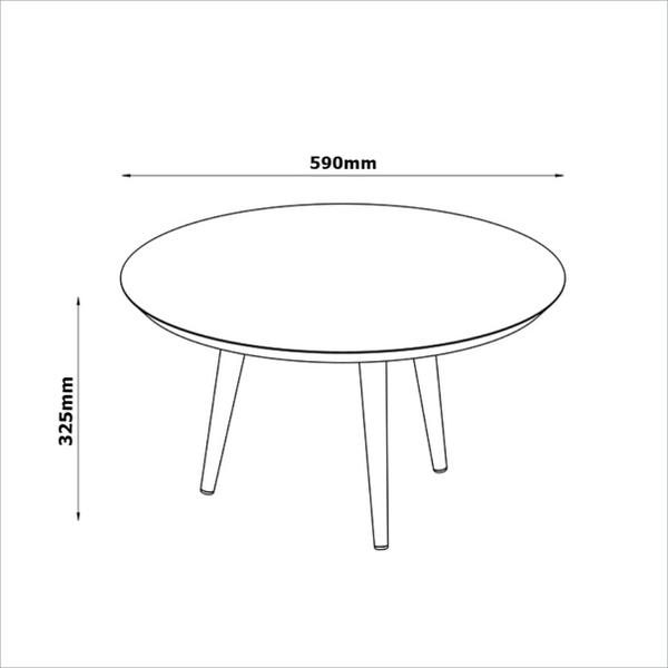 Imagem de Mesa de Centro Decorativa Luna Branco Redonda 59cm Pés Palito - Patrimar Móveis