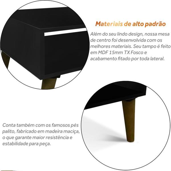 Imagem de Mesa De Centro Decorativa Nicho Pé Palito Sala Porta Revista MDF