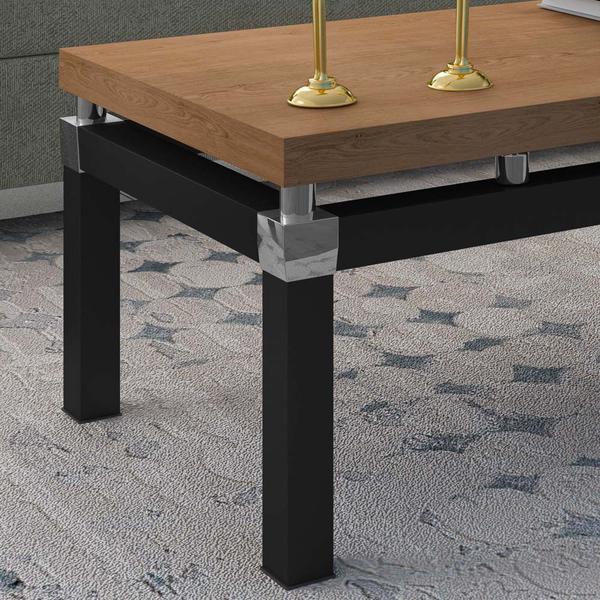 Imagem de Mesa de Centro Decorativa para Sala de Estar Malva Estilo Industrial BP Nature Preto - Abmaza