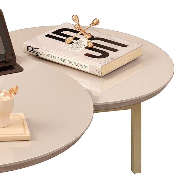 Imagem de Mesa de Centro Decorativa Sala de Estar 103cm Industrial Chloe D05 Off White - Lyam Decor