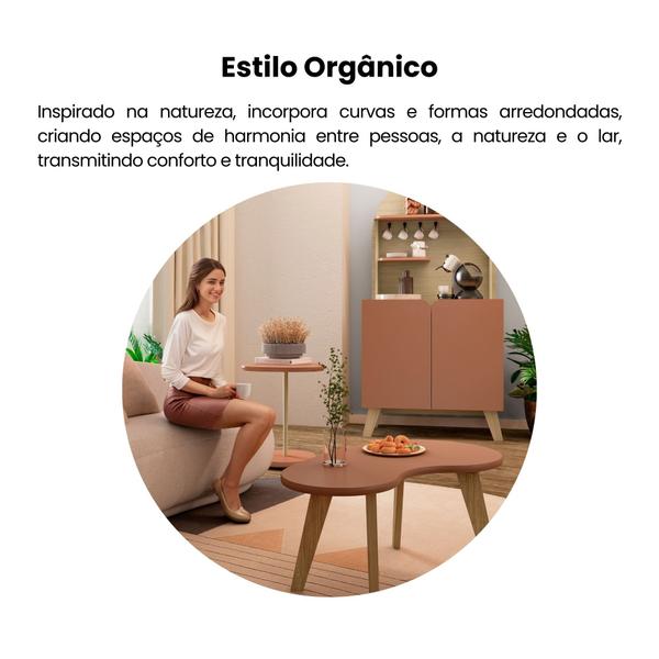 Imagem de Mesa de Centro Design Orgânico e Componível Versátile